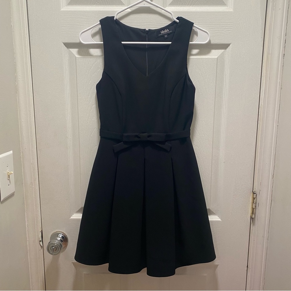 Lulus black mini bow belted detail princess dress FINAL CHANCE - Picture 3 of 6